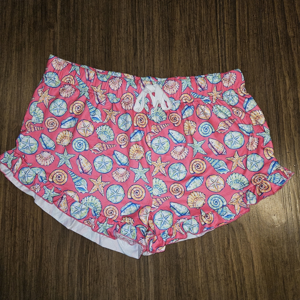 Simply Southern Coral Seashell Athletic Shorts